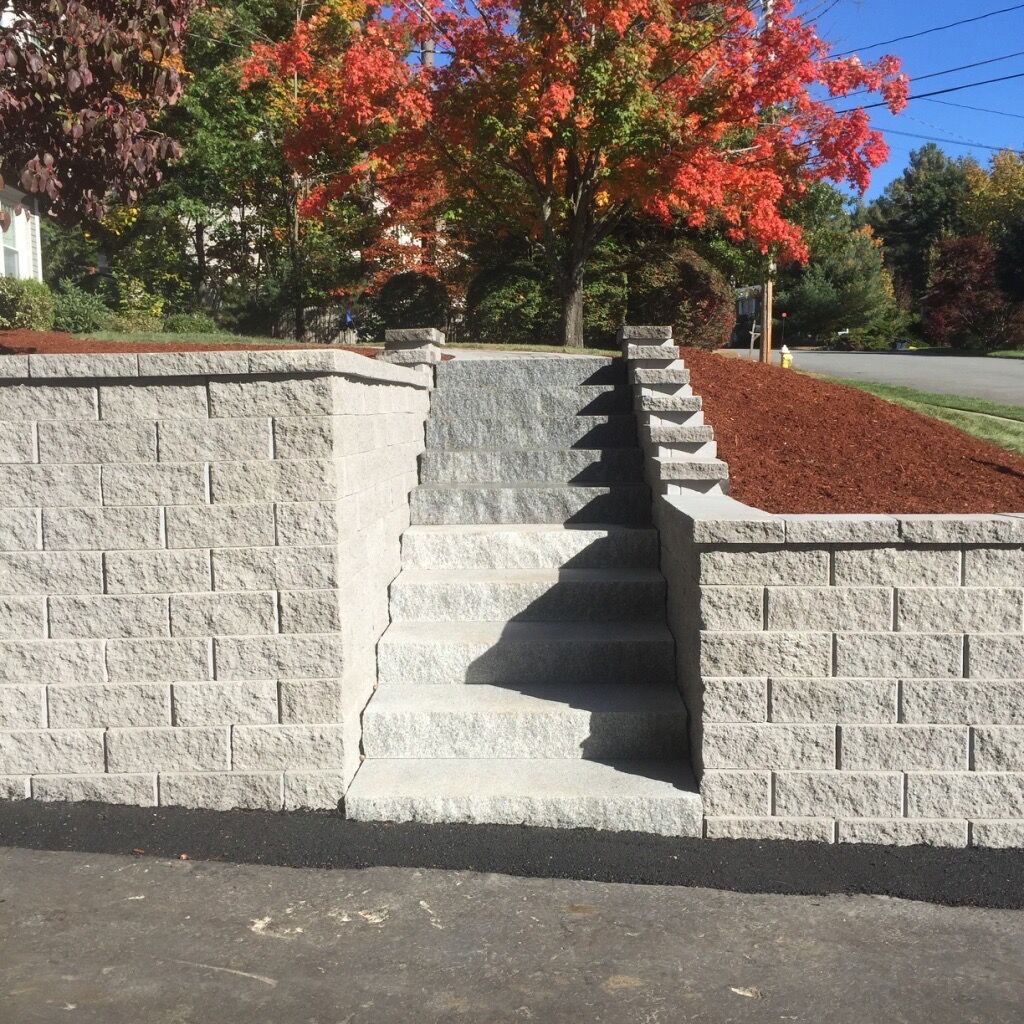Granite Staircase Retaining Wall
